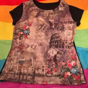 Colorful ‘Italia’ Print T-Shirt